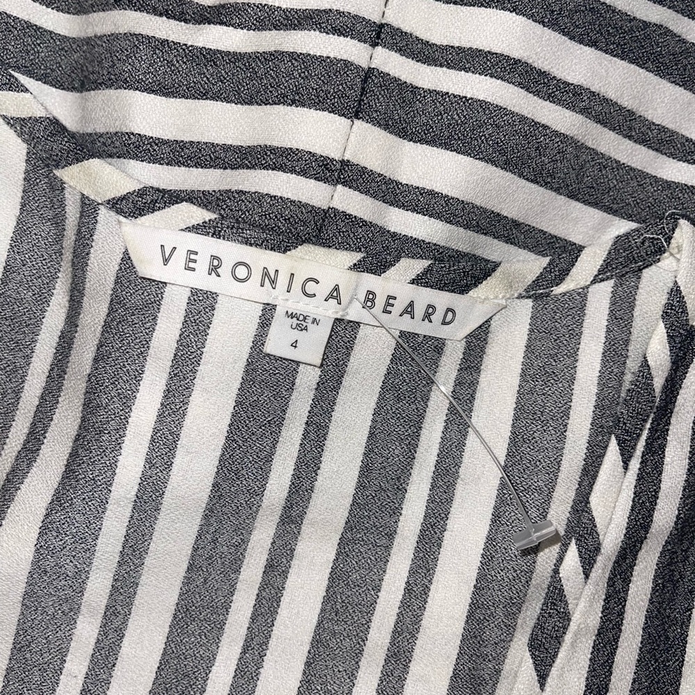 Veronica Beard Ivory Stripe Harbour Racerback Midi Dress Size 4 - Picture 10 of 10